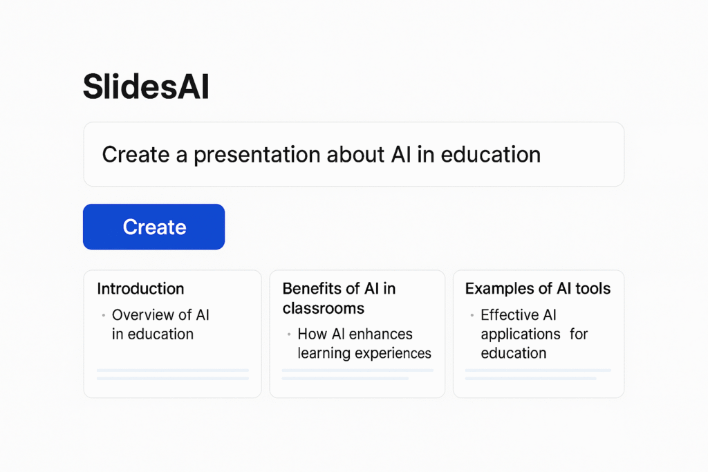"Screenshot of free AI tool for PowerPoint - SlidesAI"