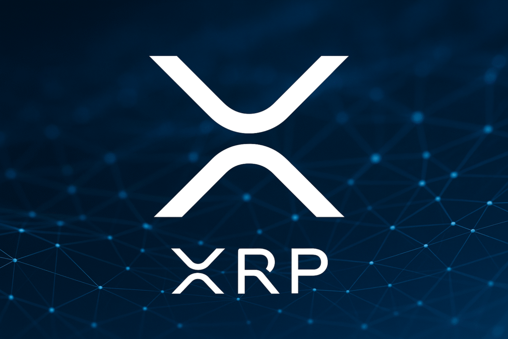 A digital graphic featuring Ripple’s logo with cryptocurrency charts symbolizing XRP ETF news market excitement.