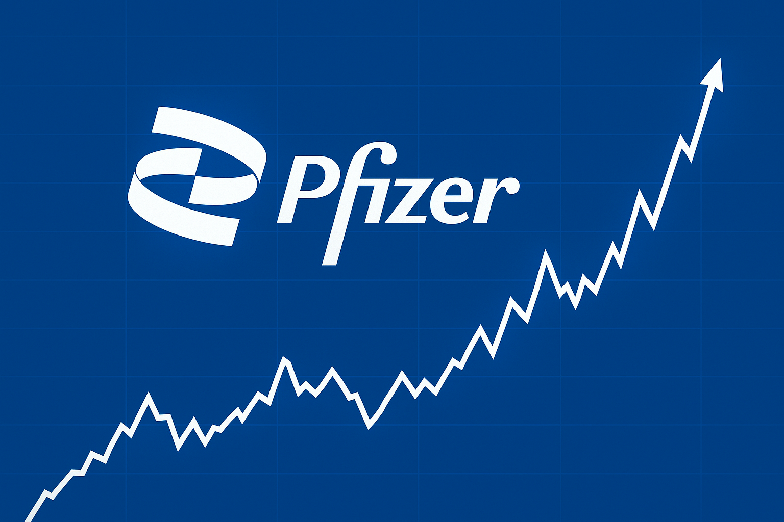 “Pfizer stock price chart showing upward trend and positive market momentum.”