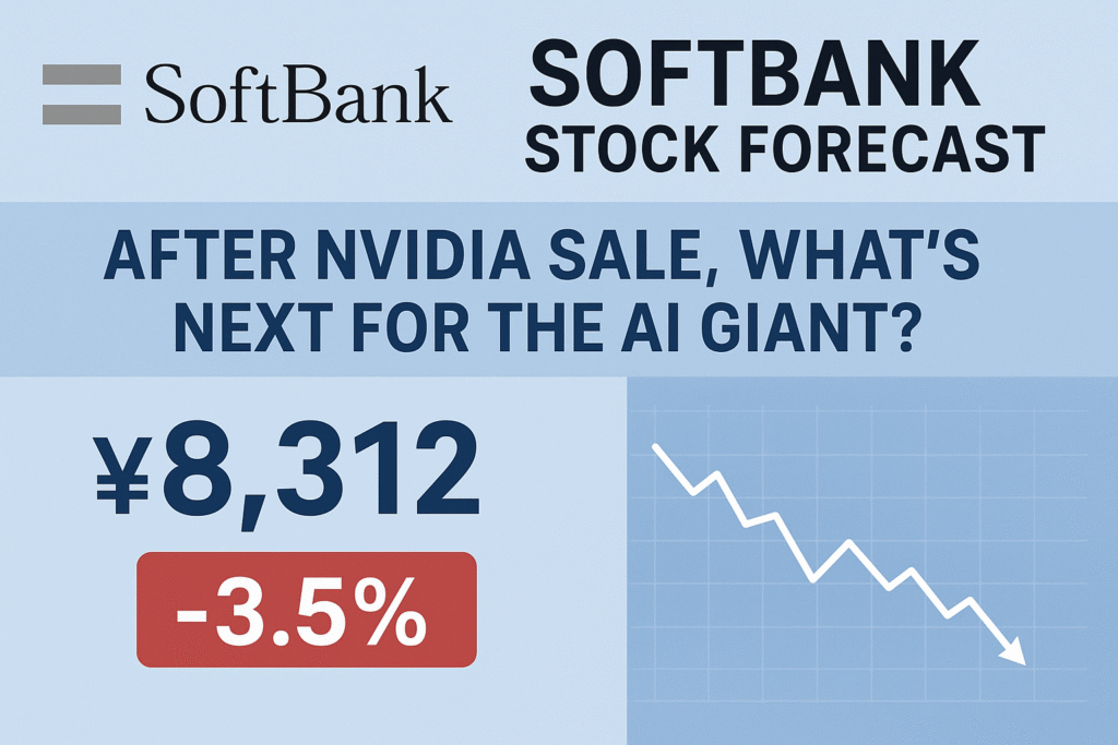 SoftBank stock forecast after Nvidia stake sale showing stock price drop and AI investment focus.